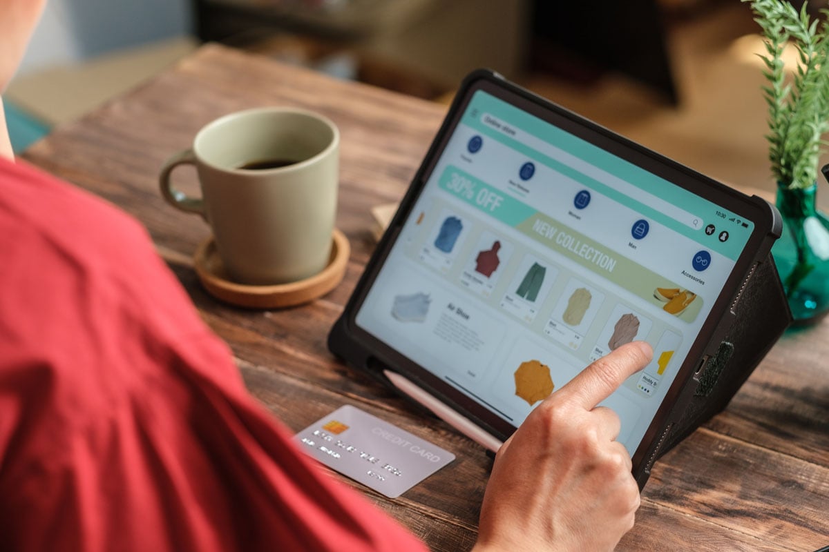 Ecommerce shopping close-up
