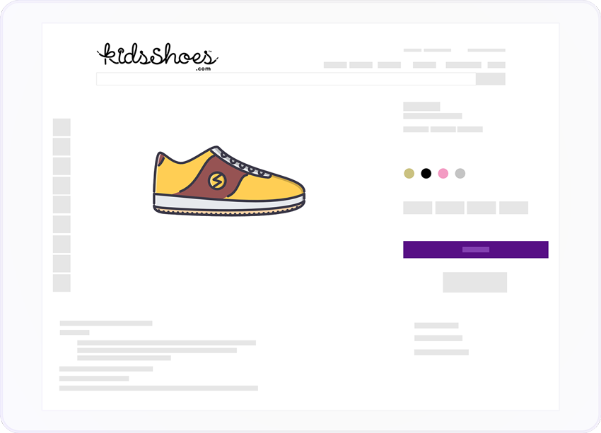 kidsshoes app screen