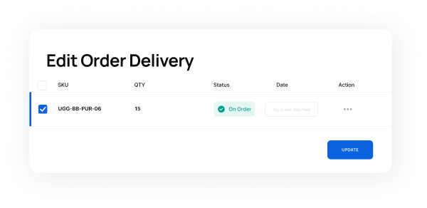 Order delivery editor view