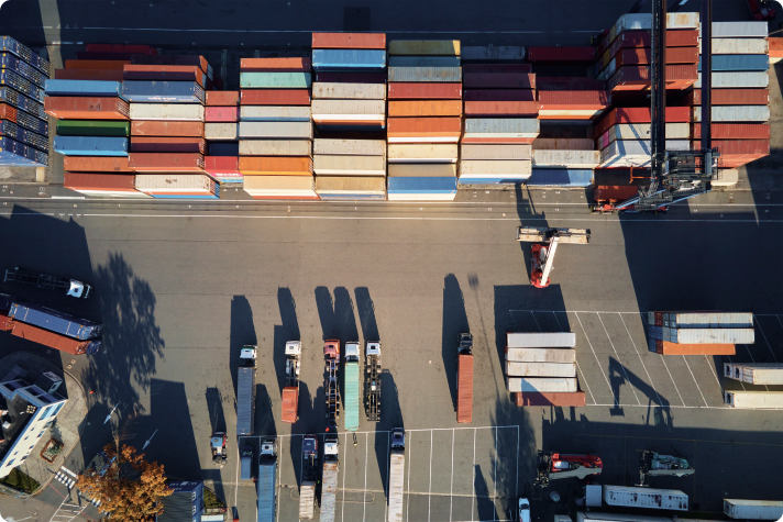 containers warehouse aerial view for insights